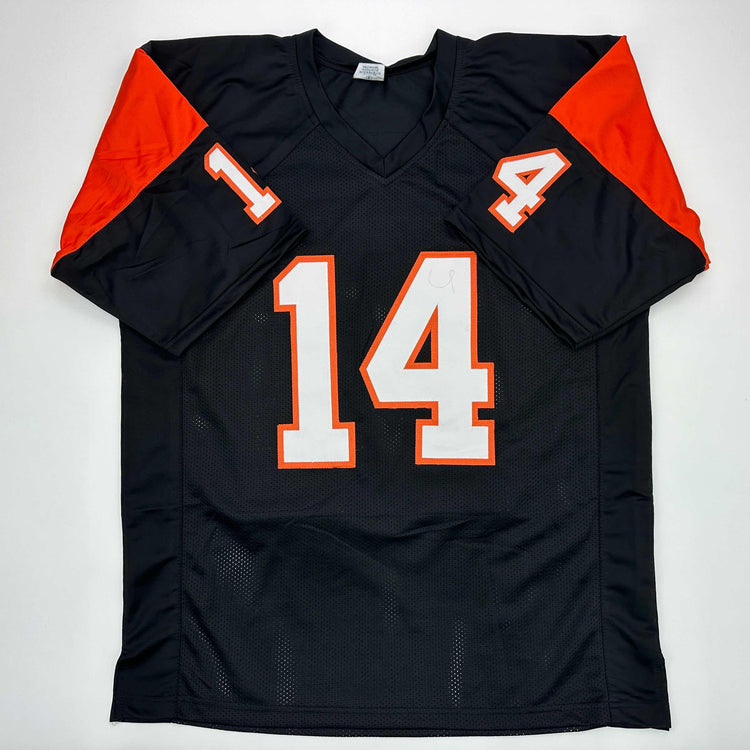 Facsimile Autographed Ken Anderson Cincinnati Black Reprint Laser Auto Football Jersey Size Men's XL