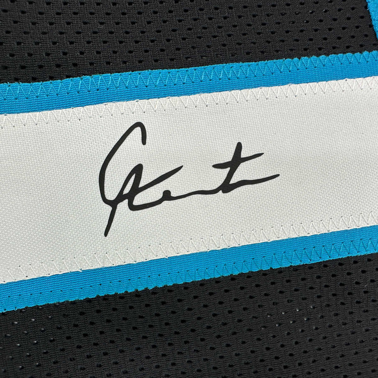 Facsimile Autographed Cam Newton Carolina Black Reprint Laser Auto Football Jersey Size Men's XL