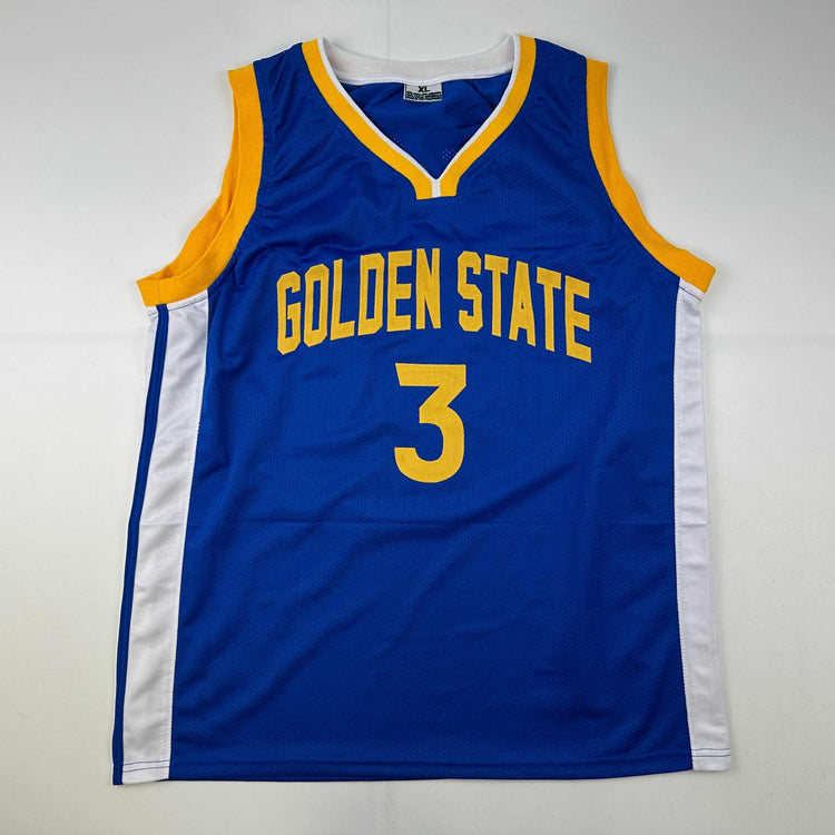 Facsimile Autographed Jordan Poole Golden State Blue Reprint Laser Auto Basketball Jersey Size Men's XL