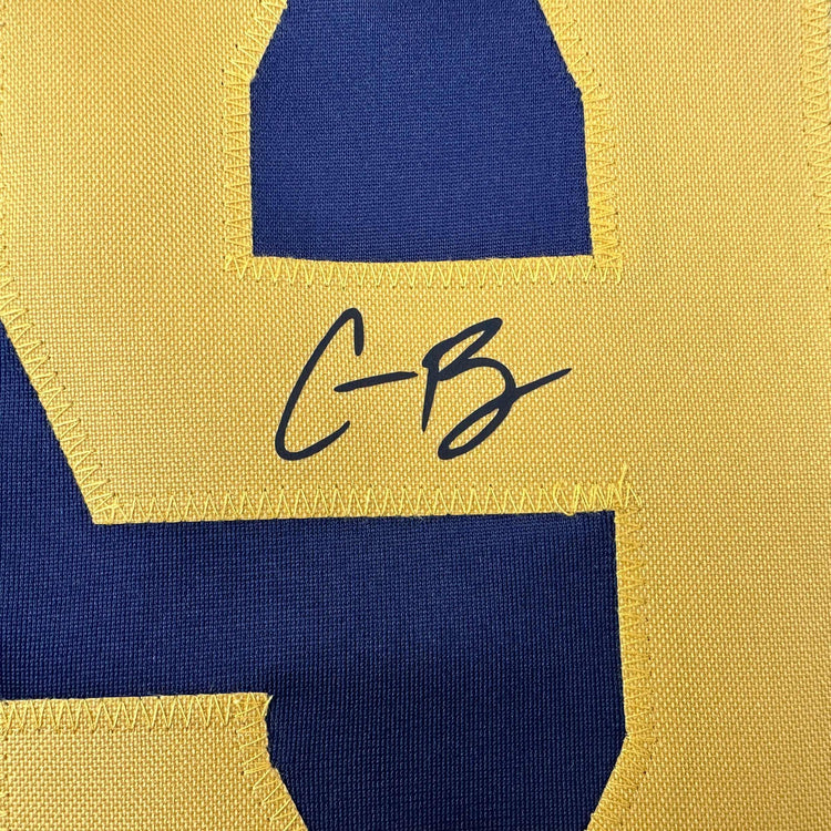 Facsimile Autographed Corbin Burnes Milwaukee Blue Reprint Laser Auto Baseball Jersey Size Men's XL