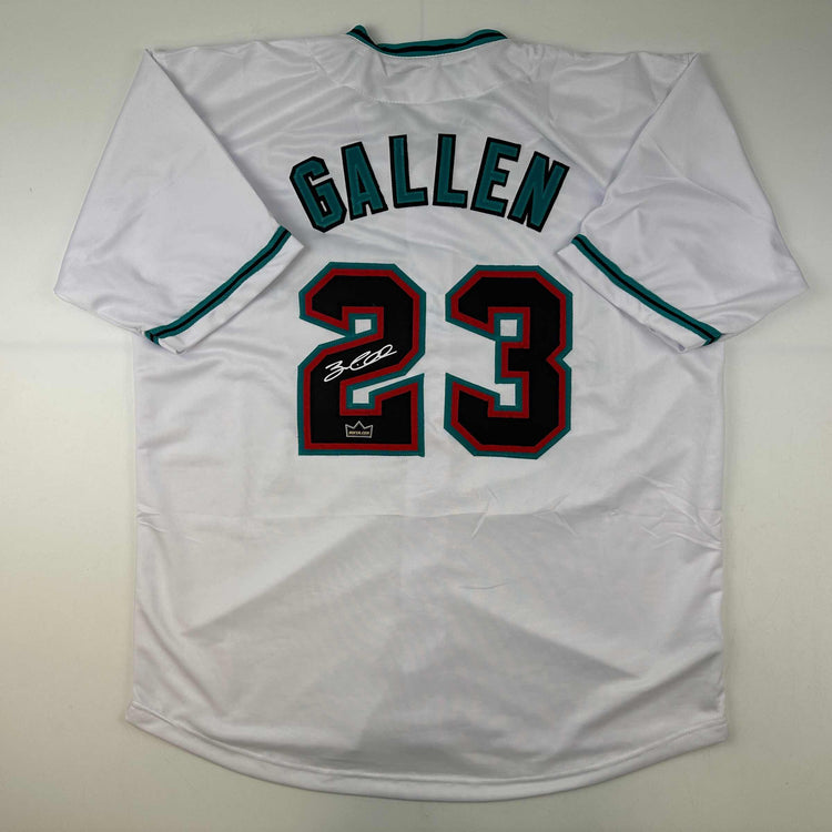 Facsimile Autographed Zac Gallen Arizona White Reprint Laser Auto Baseball Jersey Size Men's XL