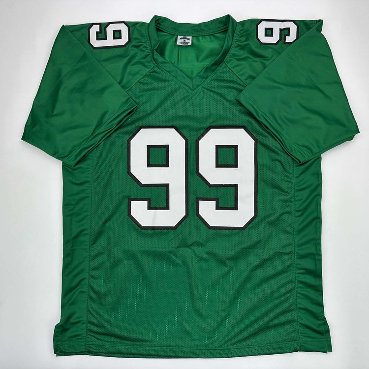 Facsimile Autographed Jerome Brown Philadelphia Kelly Green Reprint Laser Auto Football Jersey Size Men's XL