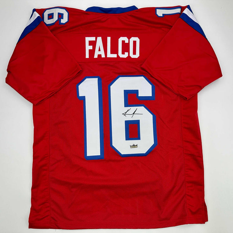 Facsimile Autographed Keanu Reeves Shane Falco The Replacements Movie Washington Red Reprint Laser Auto Football Jersey Size Men's XL