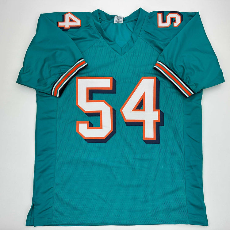 Facsimile Autographed Zach Thomas Miami Teal Reprint Laser Auto Football Jersey Size Men's XL