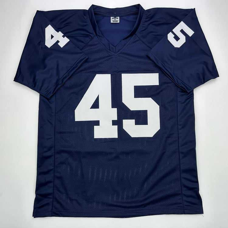 Facsimile Autographed Rudy Ruettiger Notre Dame Blue Reprint Laser Auto College Football Jersey Size Men's XL