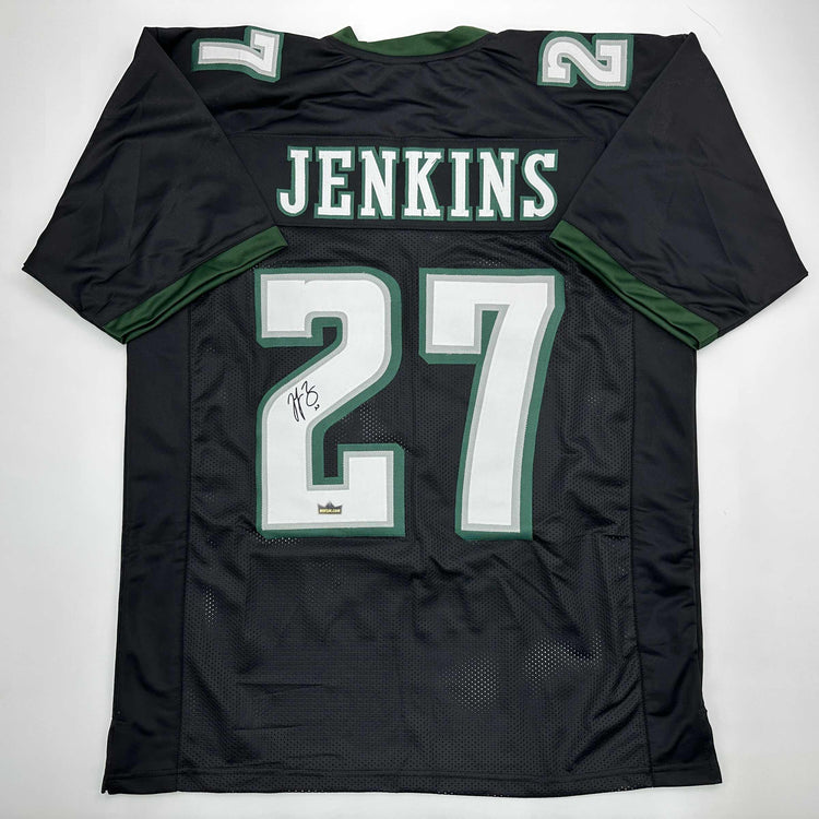Facsimile Autographed Malcolm Jenkins Philadelphia Black Reprint Laser Auto Football Jersey Size Men's XL