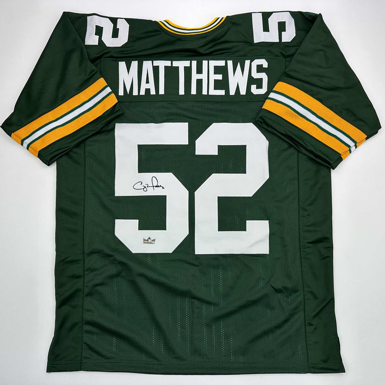Facsimile Autographed Clay Matthews III Green Bay Green Reprint Laser Auto Football Jersey Size Men's XL