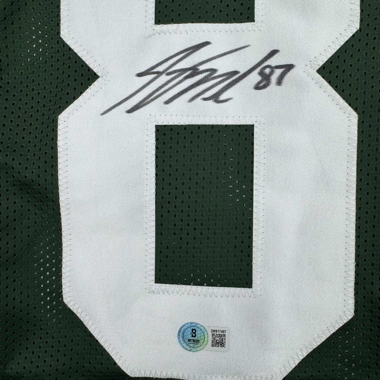Autographed/Signed Jordy Nelson Green Bay Green Football Jersey JSA COA