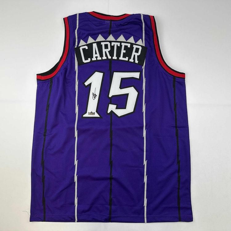 Facsimile Autographed Vince Carter Toronto Purple Reprint Laser Auto Basketball Jersey Size Men's XL