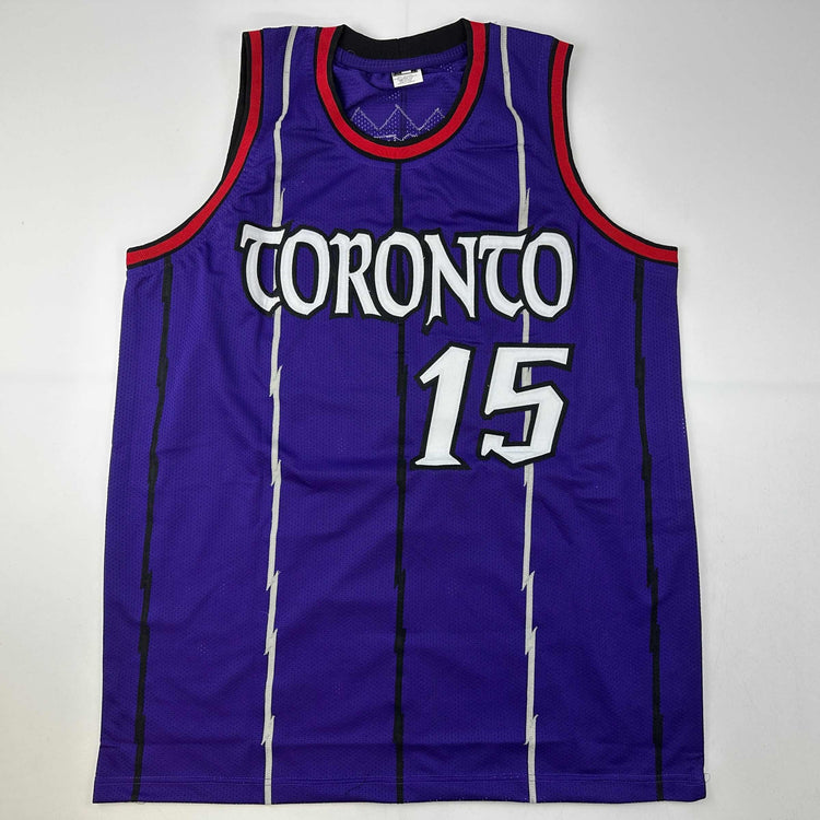 Facsimile Autographed Vince Carter Toronto Purple Reprint Laser Auto Basketball Jersey Size Men's XL