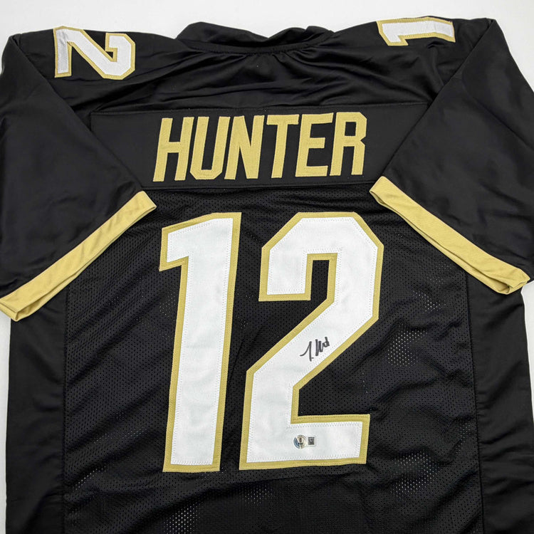 Autographed/Signed Travis Hunter Colorado Black College Football Jersey Beckett BAS COA