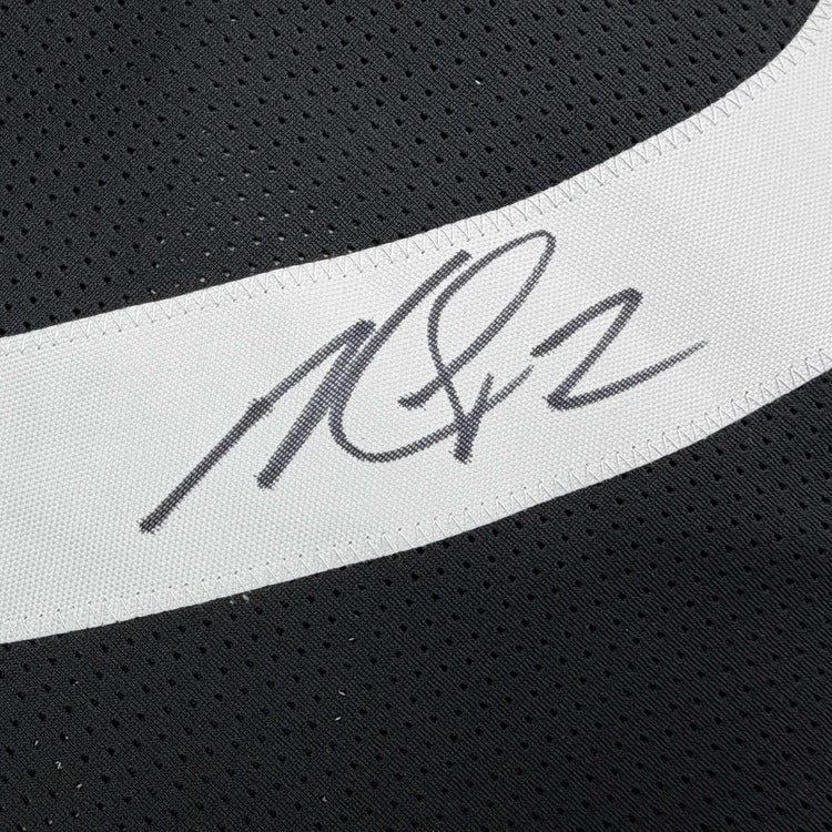 Autographed/Signed Michael Mike Vick Pittsburgh Black Football Jersey Beckett BAS COA