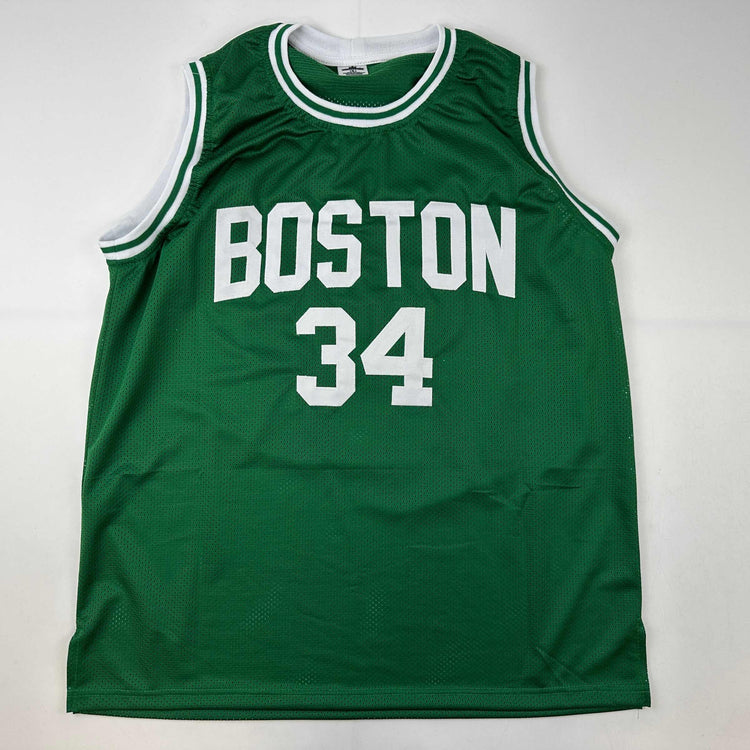 Facsimile Autographed Paul Pierce Boston Green Reprint Laser Auto Basketball Jersey Size Men's XL
