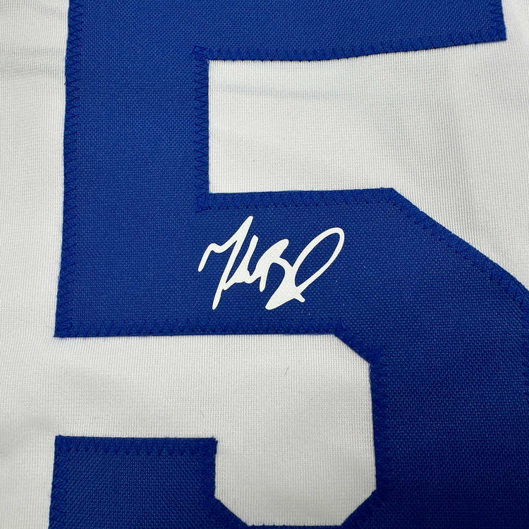 Facsimile Autographed Mookie Betts Los Angeles LA White Reprint Laser Auto Baseball Jersey Size Men's XL