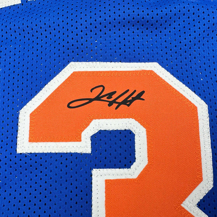 Facsimile Autographed Josh Hart New York Blue Reprint Laser Auto Basketball Jersey Size Men's XL