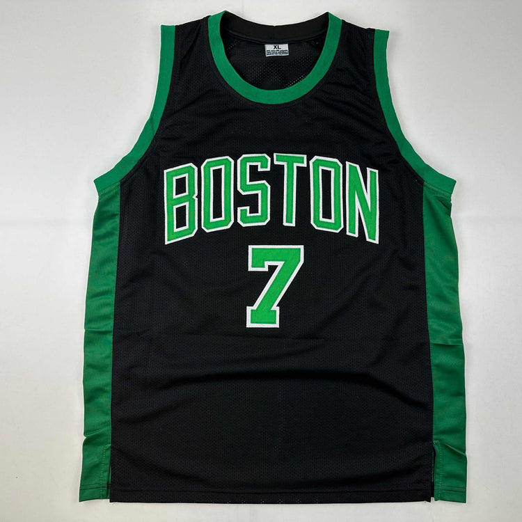 Facsimile Autographed Jaylen Brown Boston Black Reprint Laser Auto Basketball Jersey Size Men's XL