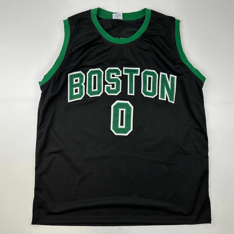 Facsimile Autographed Jayson Tatum Boston Black Reprint Laser Auto Basketball Jersey Size Men's XL