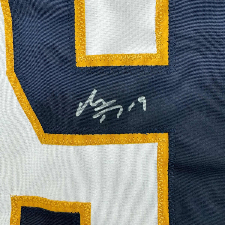 Framed Autographed/Signed Matthew Tkachuk 35x39 Florida White Hockey Jersey JSA COA