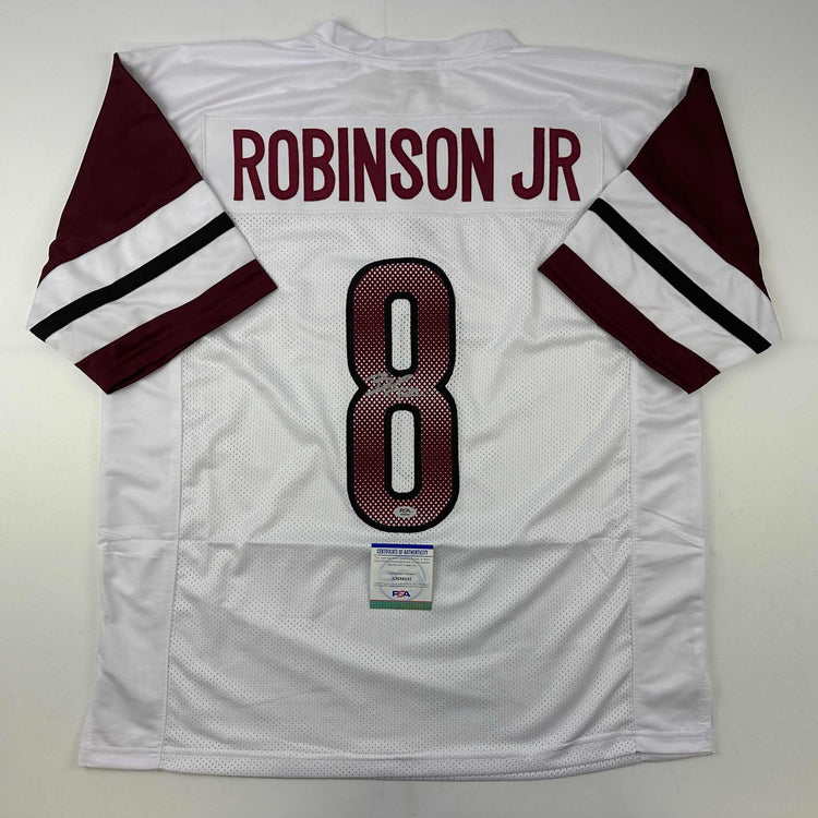 Autographed/Signed Brian Robinson Jr. Washington White Football Jersey PSA/DNA COA
