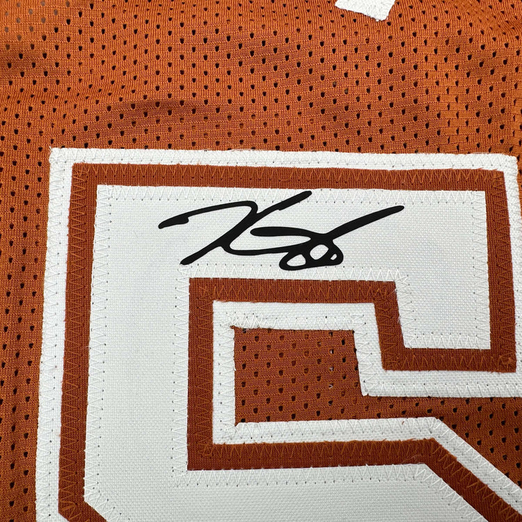 Facsimile Autographed Kevin Durant Texas Orange Reprint Laser Auto College Basketball Jersey Size Men's XL
