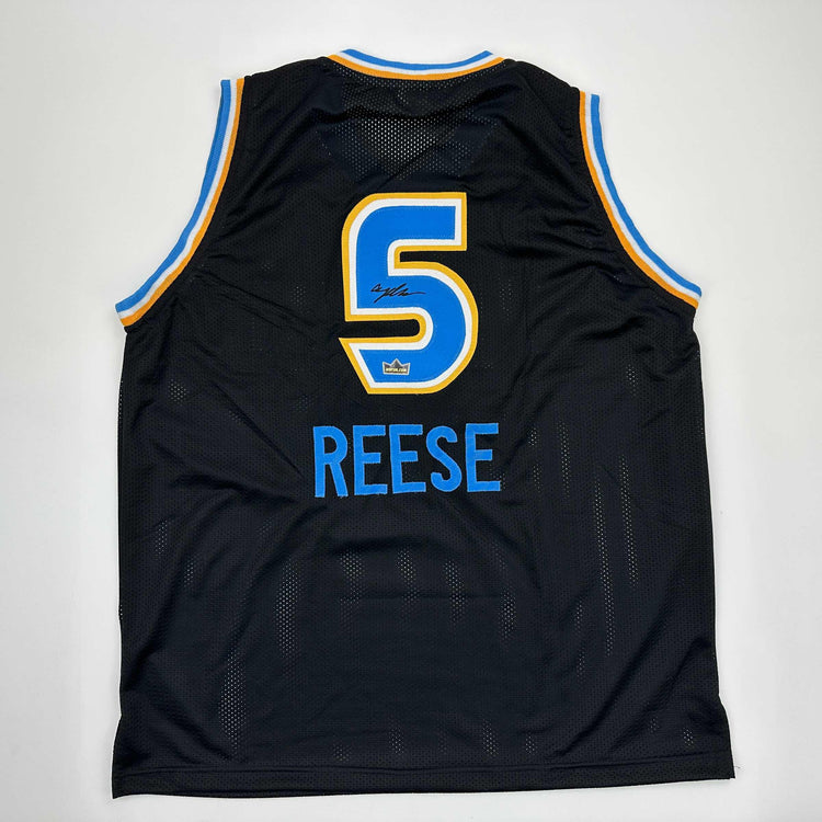 Facsimile Autographed Angel Reese Chicago Black Reprint Laser Auto College Basketball Jersey Size Men's XL