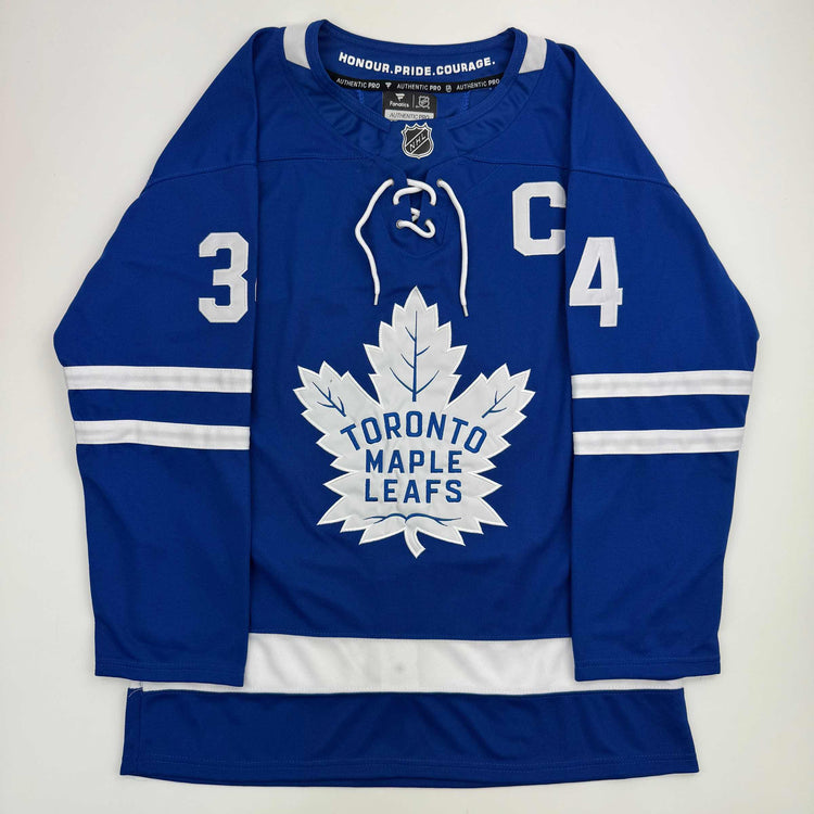 Autographed/Signed Auston Matthews Toronto Maple Leafs Authentic Blue Hockey Jersey Fanatics COA