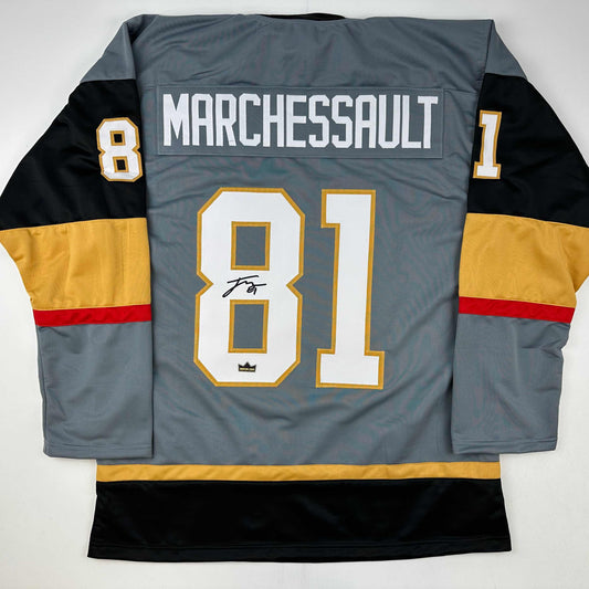 Facsimile Autographed Jonathan Marchessault Vegas Grey Reprint Laser Auto Hockey Jersey Size Men's XL