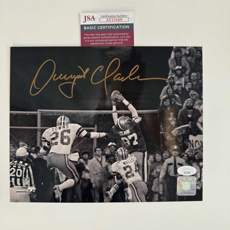 Autographed/Signed Dwight Clark San Francisco 49ers 8x10 Football Photo JSA COA #2