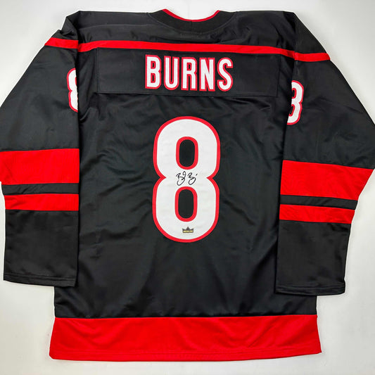 Facsimile Autographed Brent Burns Carolina Black Reprint Laser Auto Hockey Jersey Size Men's XL
