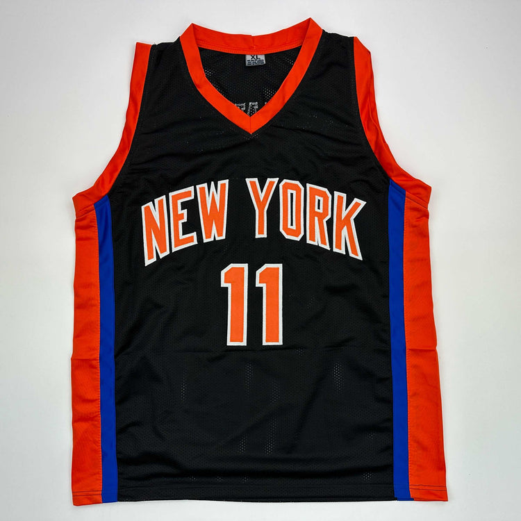 Facsimile Autographed Jalen Brunson New York Black Reprint Laser Auto Basketball Jersey Size Men's XL