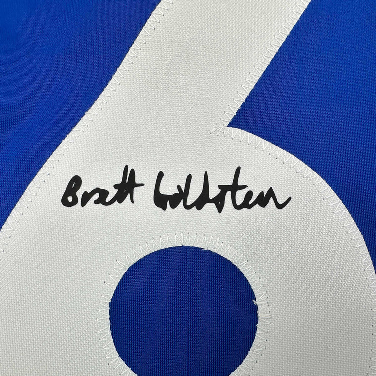 Facsimile Autographed Brett Goldstein Roy Kent AFC Richmond Ted Lasso Blue Reprint Laser Auto Soccer Jersey Size Men's XL