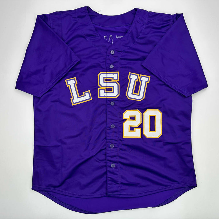 Facsimile Autographed Paul Skenes LSU Purple Reprint Laser Auto College Baseball Jersey Size Men's XL
