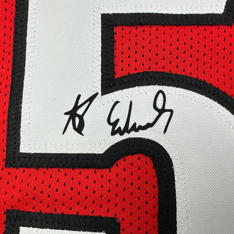Facsimile Autographed Anthony Edwards Georgia Red Reprint Laser Auto College Basketball Jersey Size Men's XL