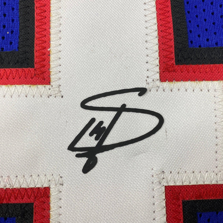 Facsimile Autographed Stefon Diggs Buffalo Blue Reprint Laser Auto Football Jersey Size Men's XL