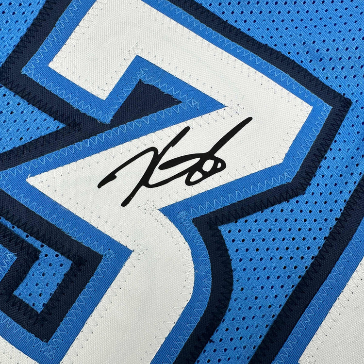 Facsimile Autographed Kevin Durant Oklahoma City Blue Reprint Laser Auto Basketball Jersey Size Men's XL
