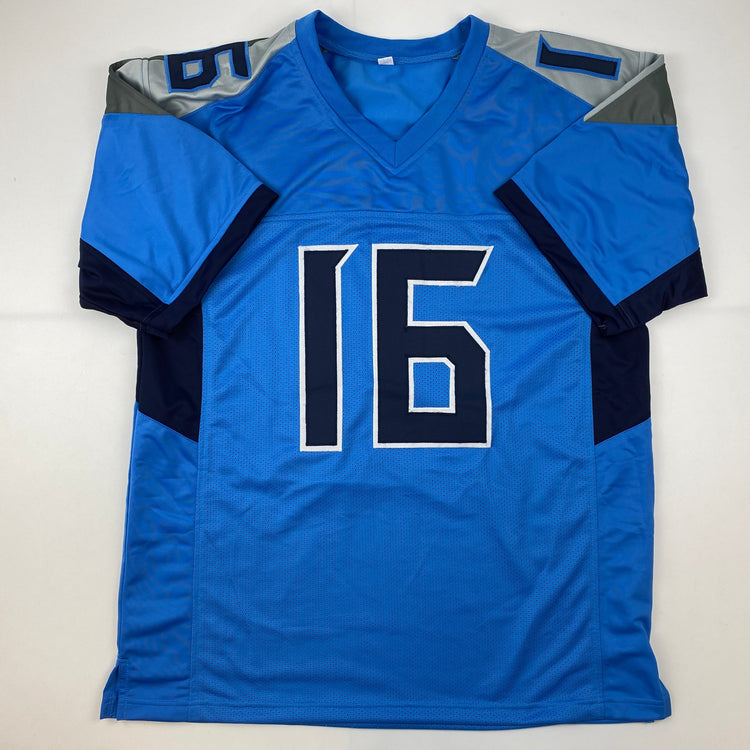 Autographed/Signed Treylon Burks Tennessee Light Blue Football Jersey Beckett BAS COA