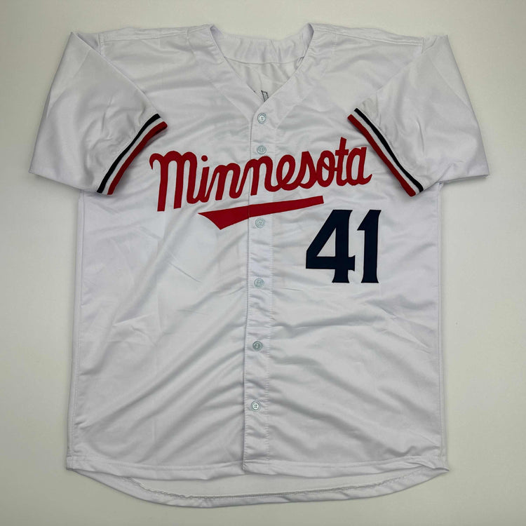 Facsimile Autographed Joe Ryan Minnesota White Reprint Laser Auto Baseball Jersey Size Men's XL