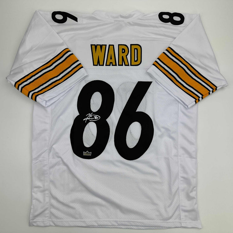 Facsimile Autographed Hines Ward Pittsburgh White Reprint Laser Auto Football Jersey Size Men's XL