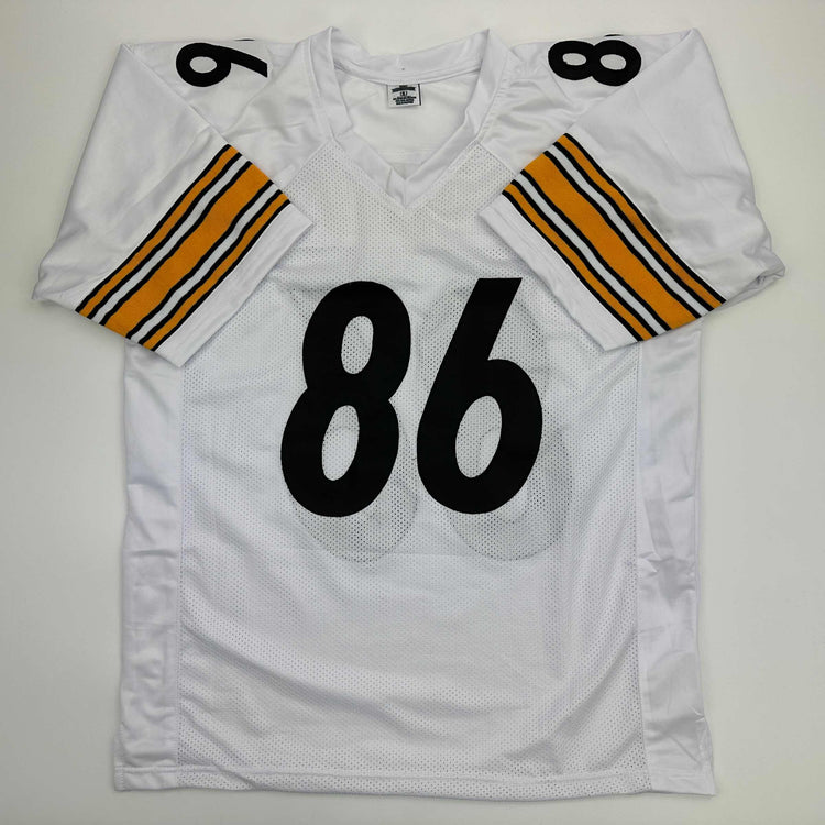 Facsimile Autographed Hines Ward Pittsburgh White Reprint Laser Auto Football Jersey Size Men's XL
