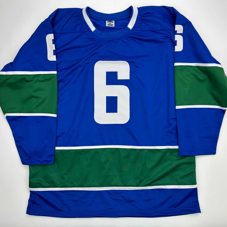 Facsimile Autographed Brock Boeser Vancouver Blue Reprint Laser Auto Hockey Jersey Size Men's XL