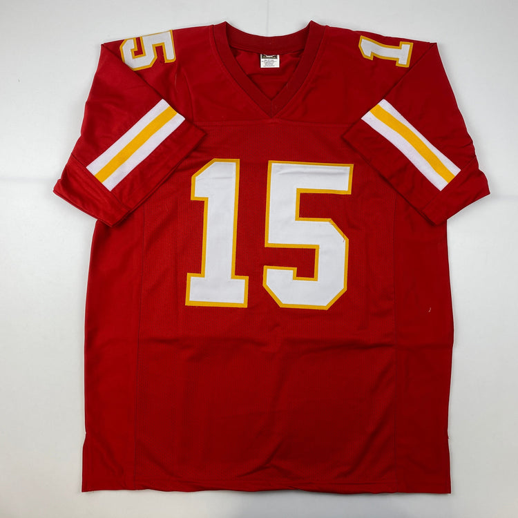 Facsimile Autographed Patrick Mahomes Kansas City Red Reprint Laser Auto Football Jersey Size Men's XL