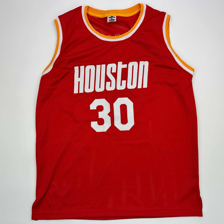 Facsimile Autographed Kenny Smith Houston Red Reprint Laser Auto Basketball Jersey Size Men's XL