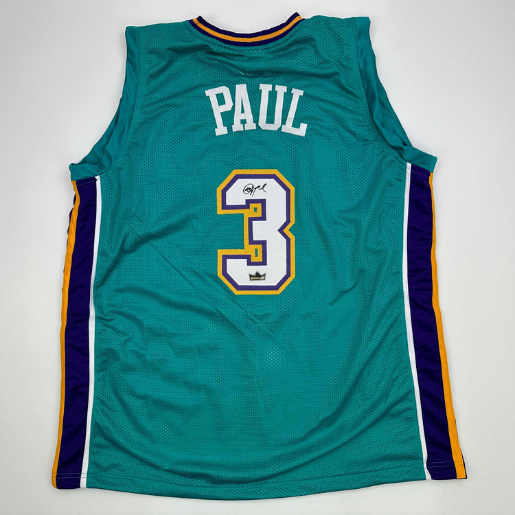 Facsimile Autographed Chris Paul New Orleans Teal Reprint Laser Auto Basketball Jersey Size Men's XL