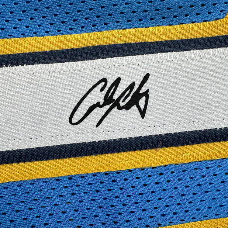 Facsimile Autographed Carmelo Anthony Denver Blue Reprint Laser Auto Basketball Jersey Size Men's XL