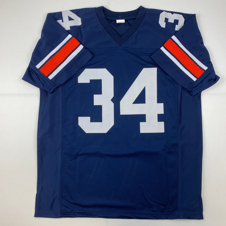 Facsimile Autographed Bo Jackson Auburn Blue Reprint Laser Auto College Football Jersey Size Men's XL
