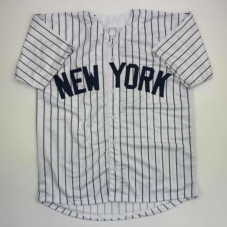 Facsimile Autographed Luis Gil New York Pinstripe Reprint Laser Auto Baseball Jersey Size Men's XL