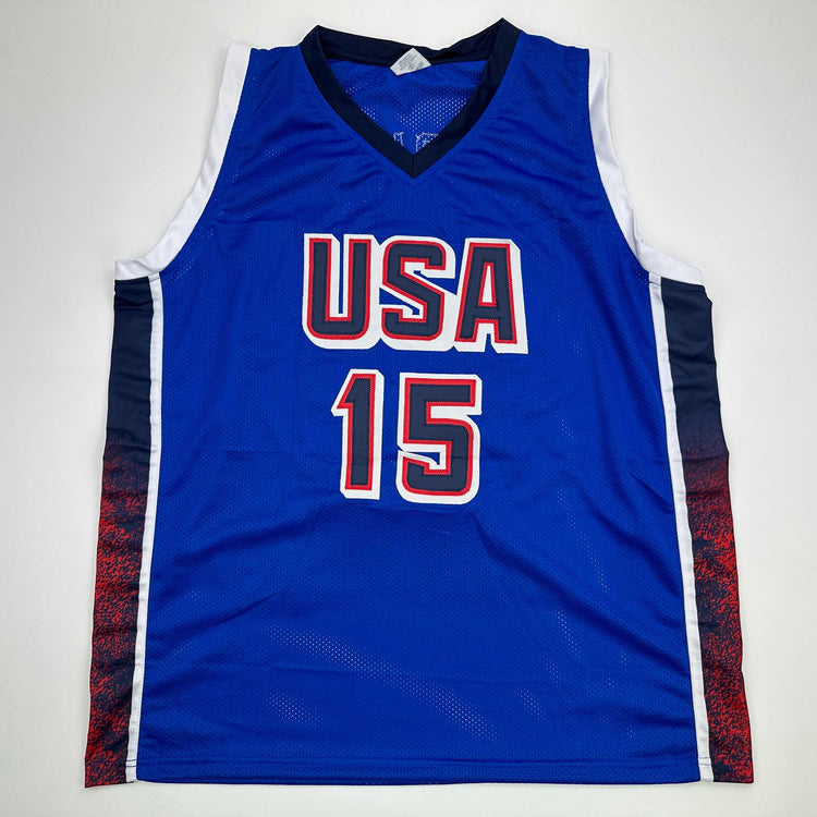 Facsimile Autographed Devin Booker 2024 United States Team USA Blue Reprint Laser Auto Basketball Jersey Size Men's XL