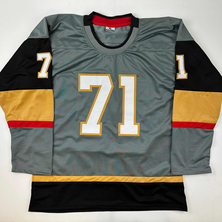 Facsimile Autographed William Karlsson Vegas Grey Reprint Laser Auto Hockey Jersey Size Men's XL