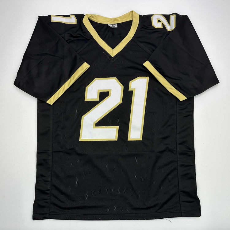 Facsimile Autographed Coach Prime Deion Sanders Colorado Black Reprint Laser Auto College Football Jersey Size Men's XL