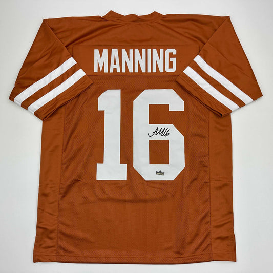 Facsimile Autographed Arch Manning Texas Orange Reprint Laser Auto College Football Jersey Size Men's XL